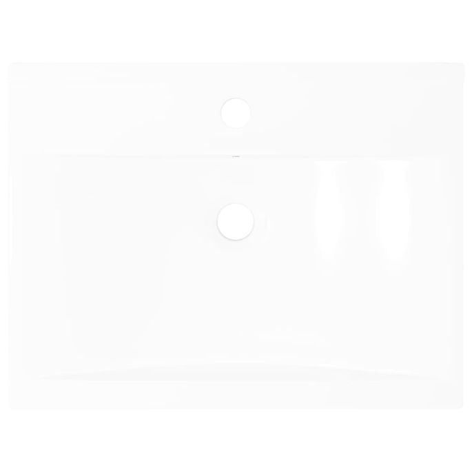 Vasque à poser en céramique Rectangulaire Blanche 60 x 46 cm - Photo n°5