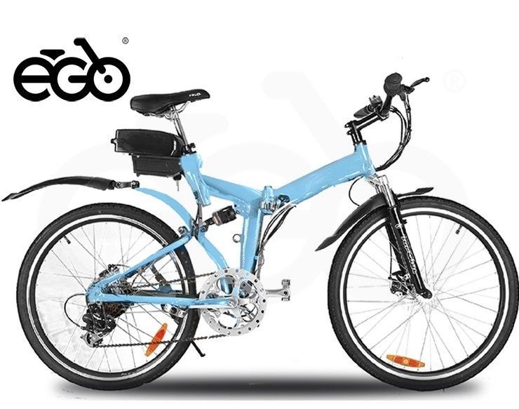 Vélo électrique E-Go Chicago 250W bleu - Photo n°1