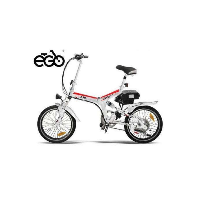 Vélo électrique E-Go Quick Line 250W blanc et bleu - Photo n°6