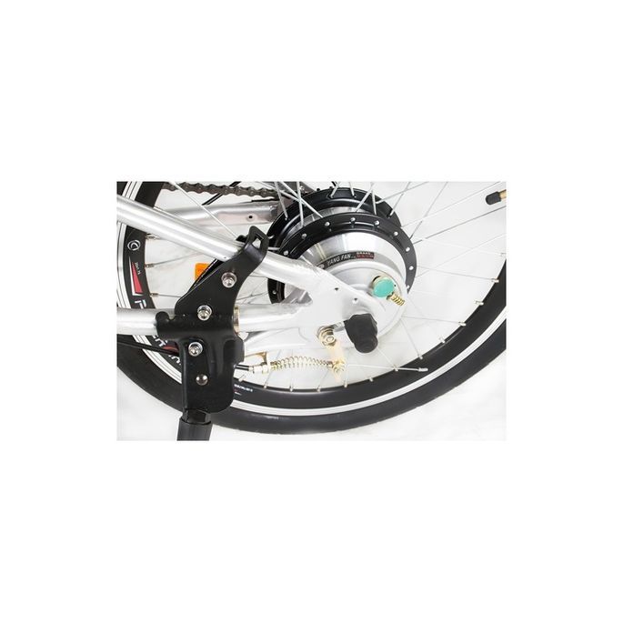Vélo électrique E-Go Quick Line 250W blanc et bleu - Photo n°13