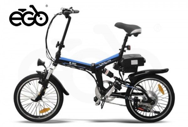 Vélo électrique E-Go Quick Line 250W noir et bleu - Photo n°1