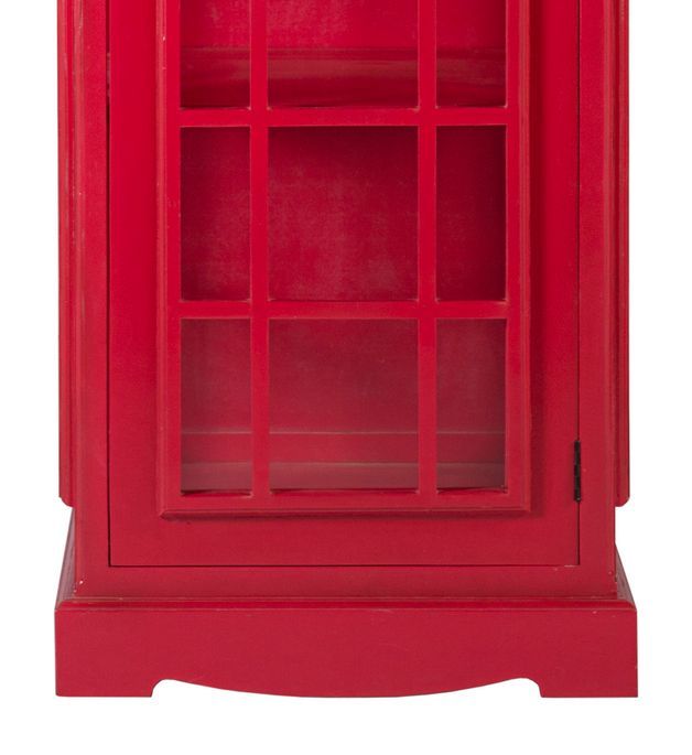 Vitrine cabine téléphonique London en bois rouge 60x185 cm - Photo n°7