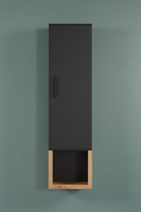 Vitrine murale en gris et chêne Evoke Lunix 35 cm - Photo n°9
