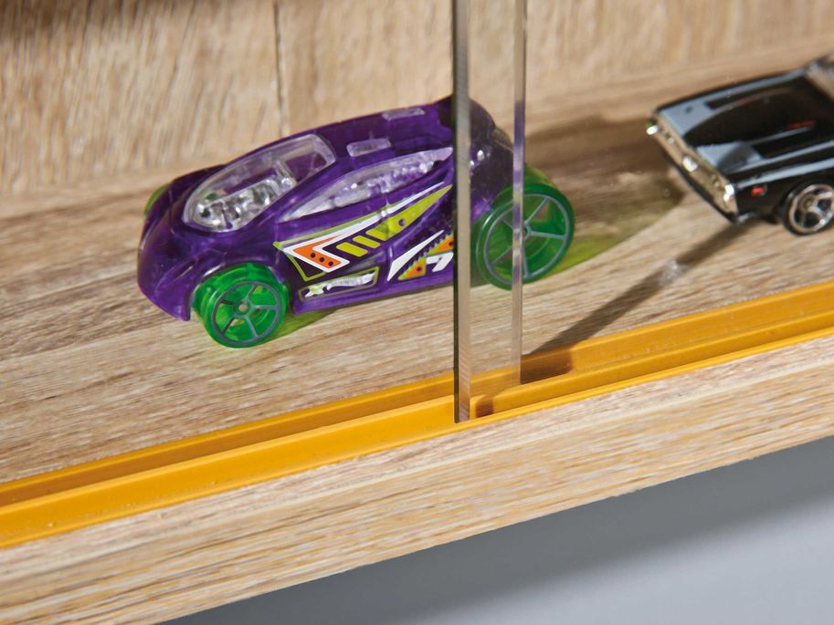 Vitrine murale pour miniatures 5 niveaux bois chêne clair Colec - Photo n°4