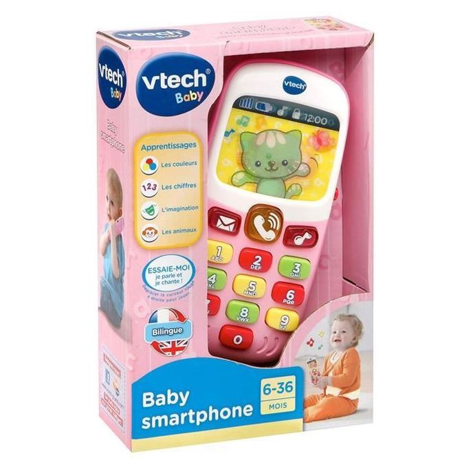 Vtech Baby Baby Smartphone Bilingue Rose Jouet Bebe Lestendances Fr