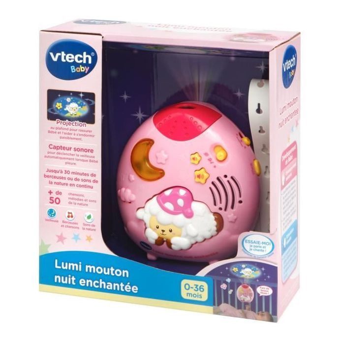 Vtech Baby Veilleuse Lumi Mouton Nuit Enchantee Rose Lestendances Fr