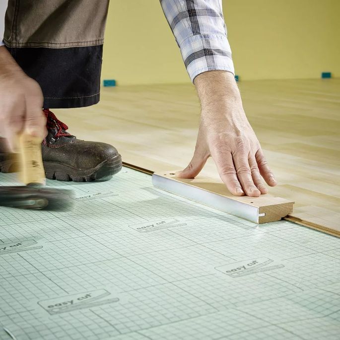 Cale De Frappe Wolfcraft Avec Rail Aluminium - Pour Parquet Et Stratifié - 62x24x281 Mm