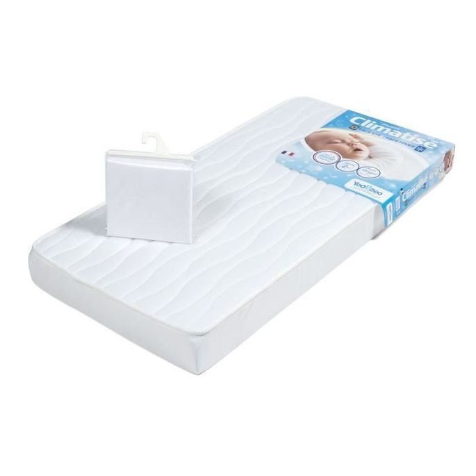 Yoopidoo Matelas Bebe Climatise Ete Hiver Fabrication Francaise 70 X 140 X 12 Cm Alese Impermeable Lestendances Fr