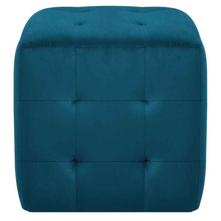 2 pcs Tables de chevet Bleu 30x30x30 cm Tissu velours - Photo n°3