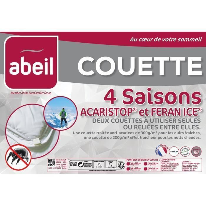 ABEIL Couette 4 Saisons ANTI-ACARIENS 200x200cm - Photo n°4