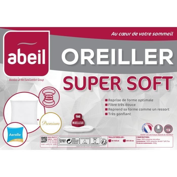 ABEIL Oreiller moelleux SUPERSOFT 60x60cm - Photo n°4