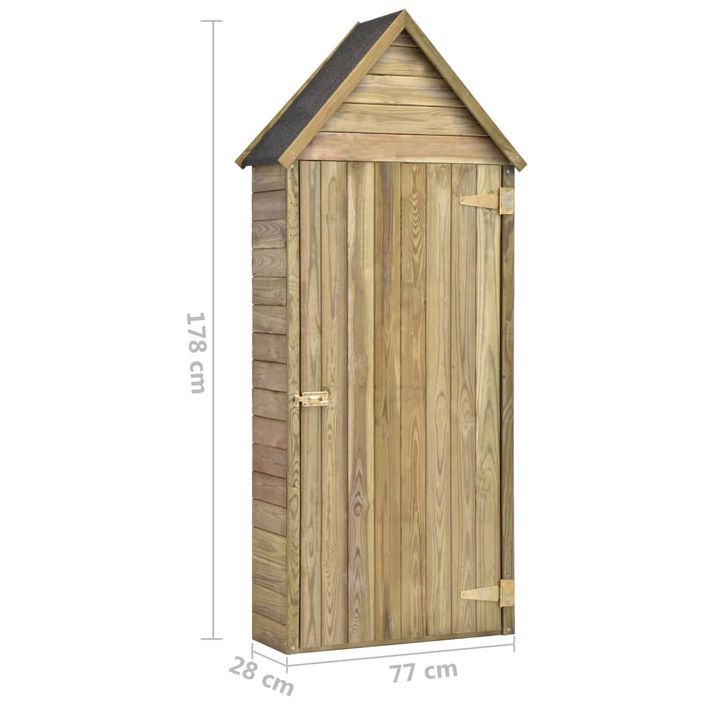 Abri à outils de jardin avec porte 77x28x178cm Pinède imprégnée - Photo n°8