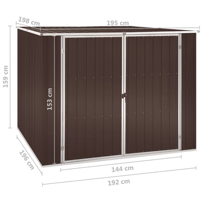 Abri de jardin Marrron 195x198x159 cm Acier galvanisé - Photo n°8