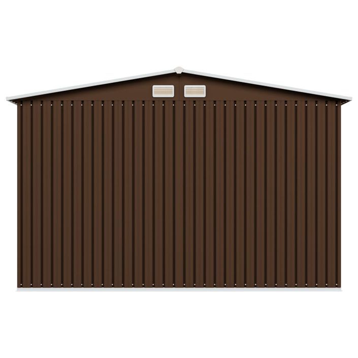 Abri de stockage pour jardin Marron 257x205x178 cm Acier - Photo n°5