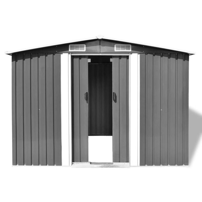 Abri de stockage pour jardin Métal Gris 257 x 205 x 178 cm - Photo n°2