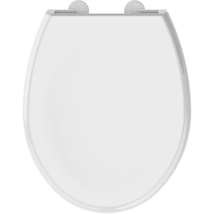 ALLIBERT Abattant de toilette a fermeture silencieuse Boreo - Blanc brillant - Photo n°1
