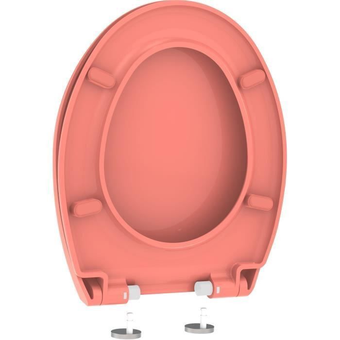 ALLIBERT Abattant de toilette a fermeture silencieuse Boreo - Corail brillant - Photo n°3