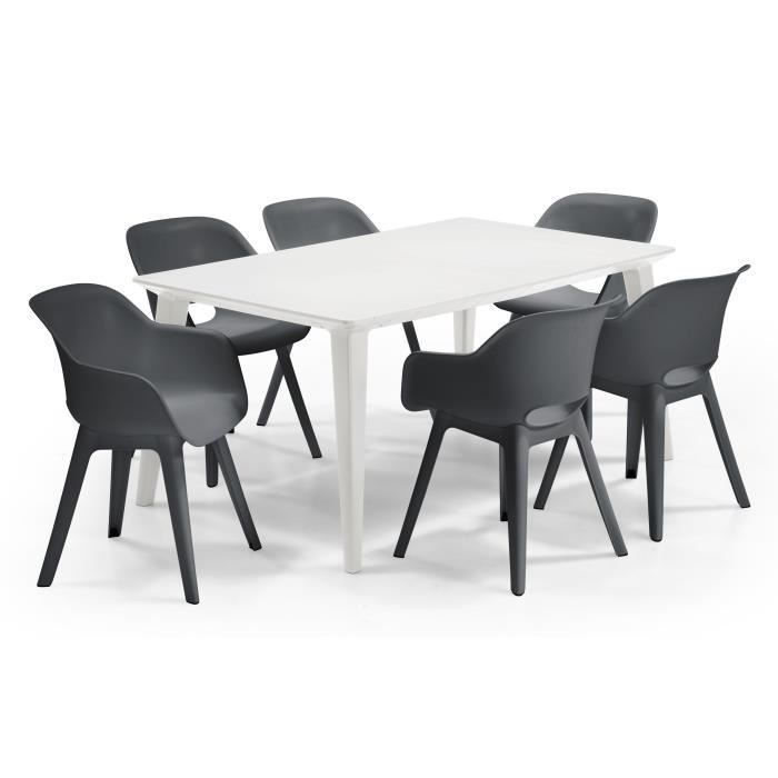 Table Lima 160 6 personnes - Design contemporain - Blanc - Photo n°5