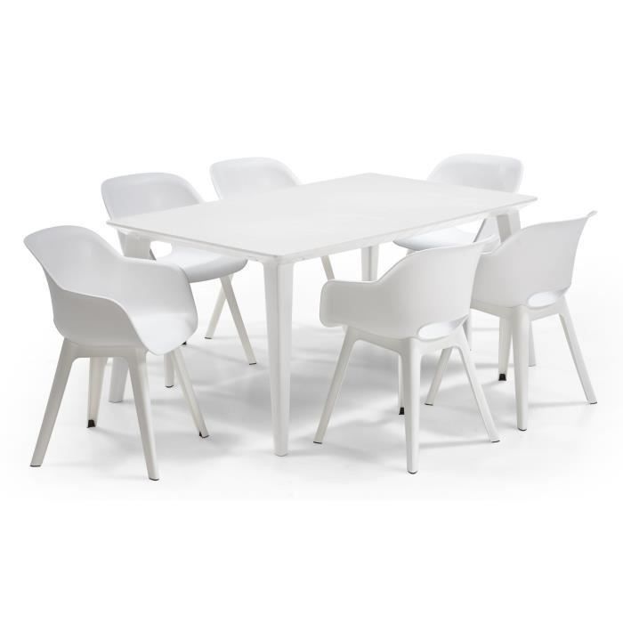 Table Lima 160 6 personnes - Design contemporain - Blanc - Photo n°6