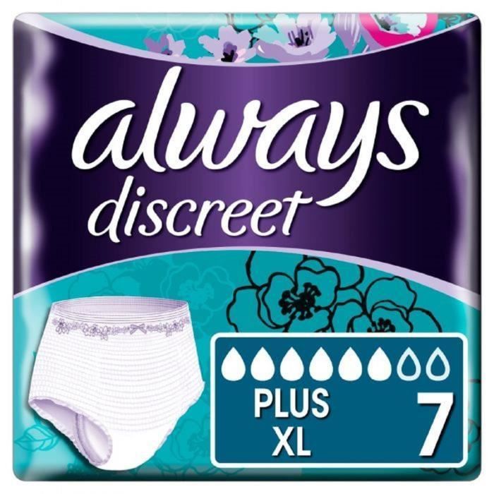 ALWAYS DISCREET Culottes pour incontinence Plus Taille XL - Lot de 6 culottes - Photo n°1
