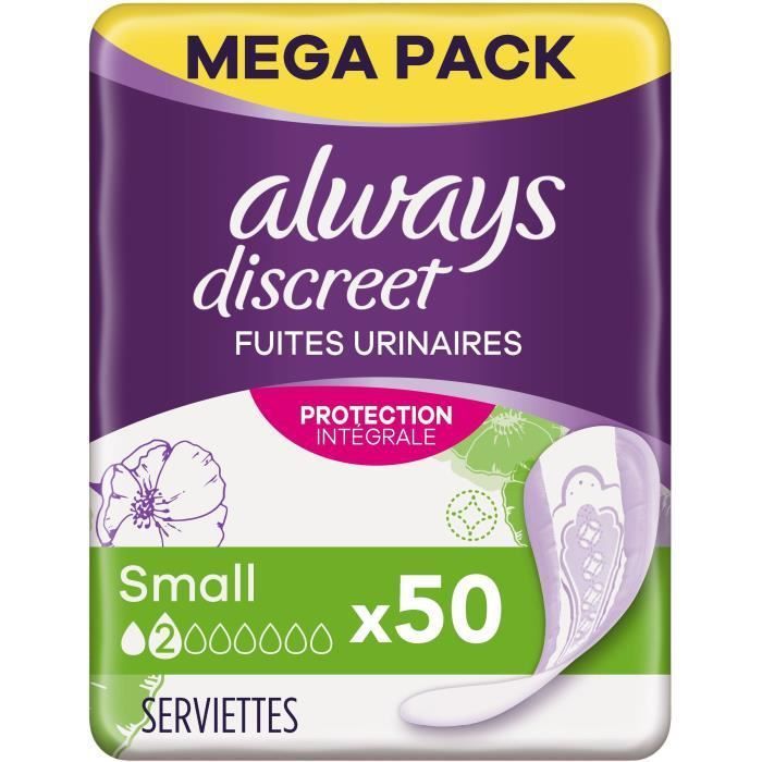 ALWAYS Discreet Serviettes pour fuites urinaires Small x50 - Photo n°1