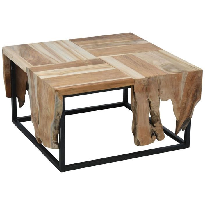Ambiance Table d'appoint Teck 65x65x35 cm - Photo n°1