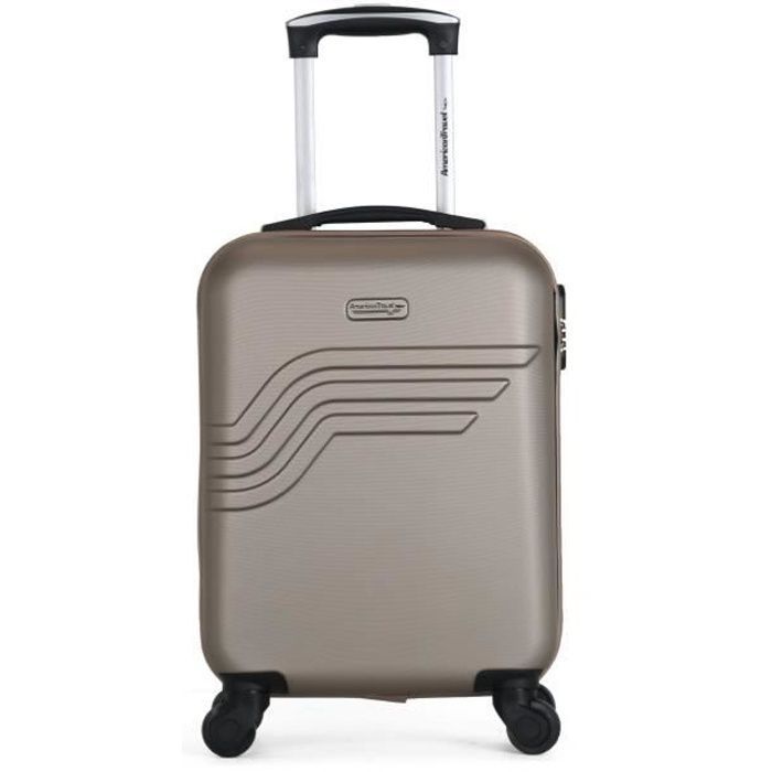 AMERICAN TRAVEL Valise cabine 50 QUEENS-E - Rigide - ABS - 4 roues - Champagne - Photo n°1