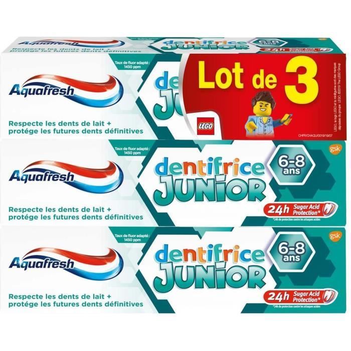 AQUAFRESH Dentifrice Junior - 3 tubes de 75 ml - Photo n°1