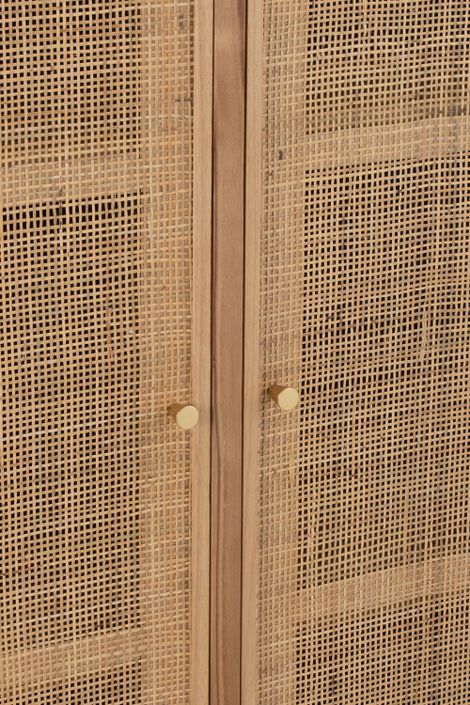 Armoire 2 portes 6 étagères bois naturel Jessy L 80 cm - Photo n°8