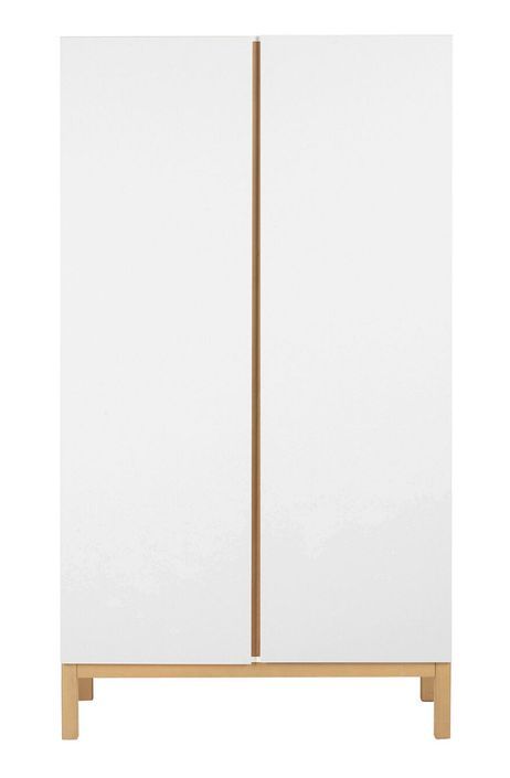 Armoire 2 portes bois blanc et pieds hêtre massif Miel - Photo n°1