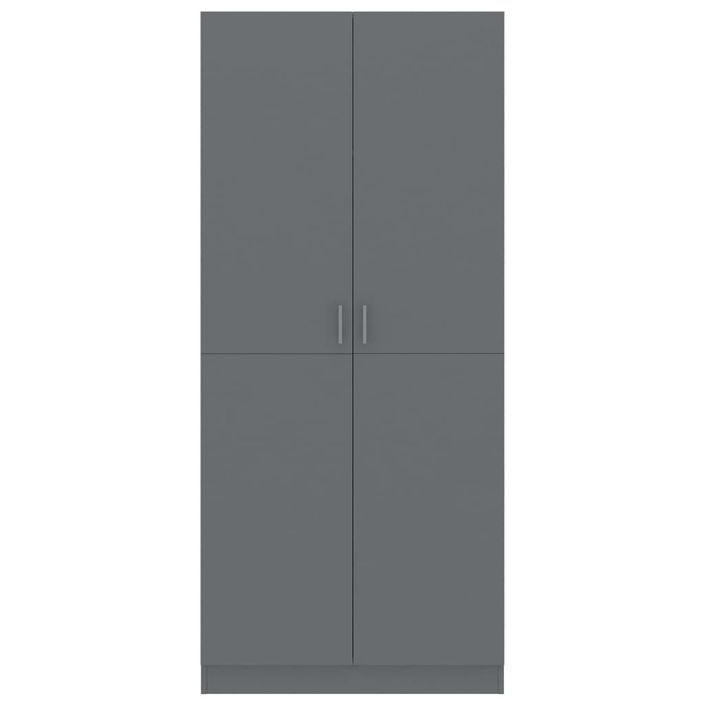 Armoire 2 portes gris brillant Pandra 80 cm - Photo n°4