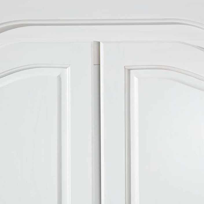 Armoire 2 portes 2 tiroirs pin massif vernis blanc Batiste - Photo n°4