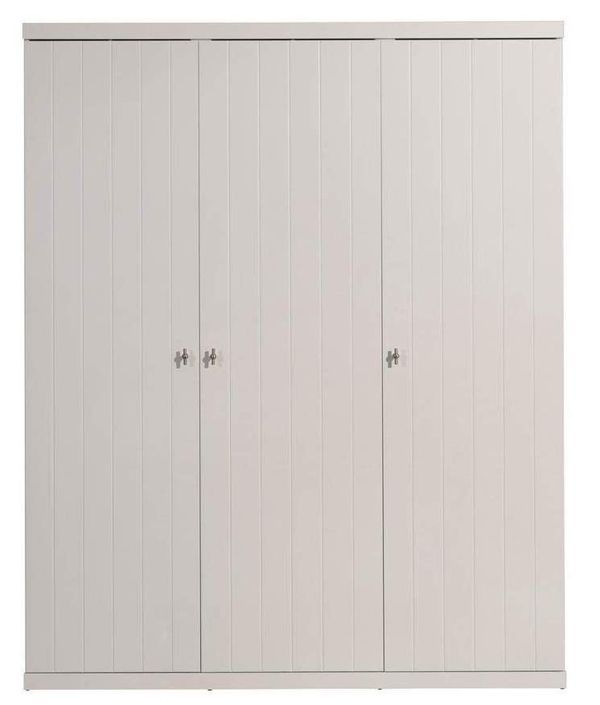 Armoire 3 portes bois laqué blanc Robin - Photo n°1