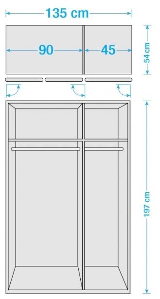 Armoire 3 portes Noyer Kadra 1 - Photo n°2