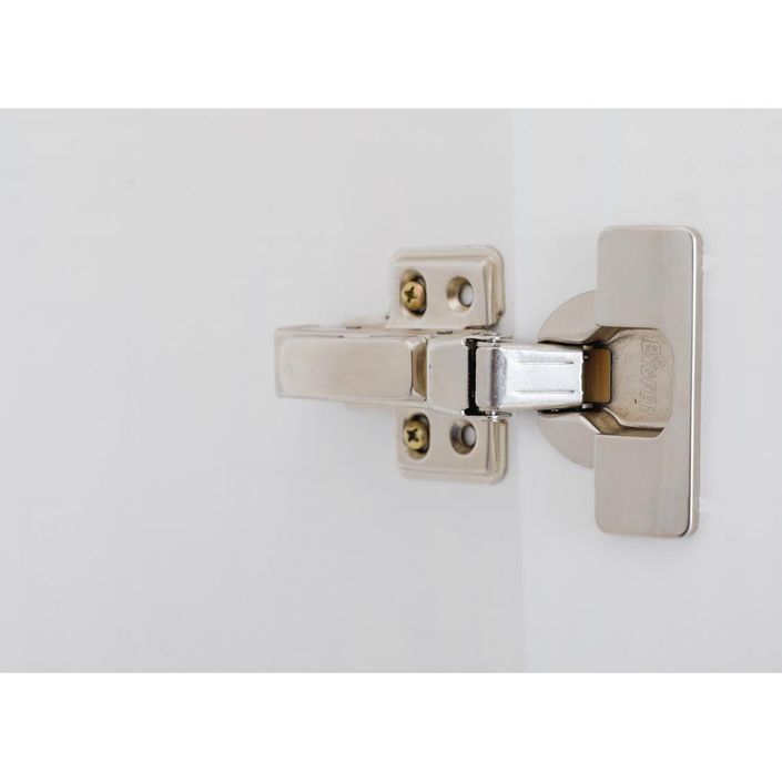 Armoire 4 portes pin massif vernis blanc Fanisy 183 cm - Photo n°9