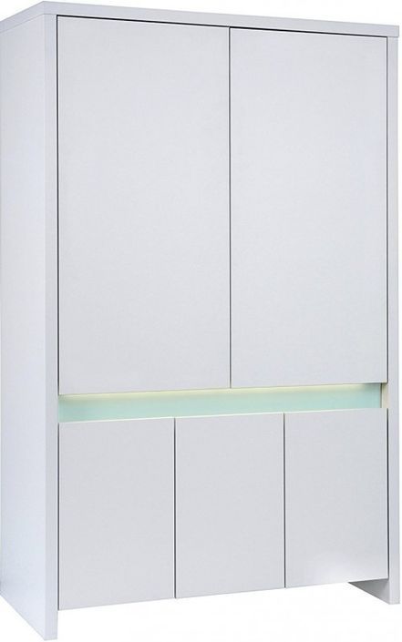 Armoire 5 portes à LED bois blanc et turquoise Planet Türkis - Photo n°3
