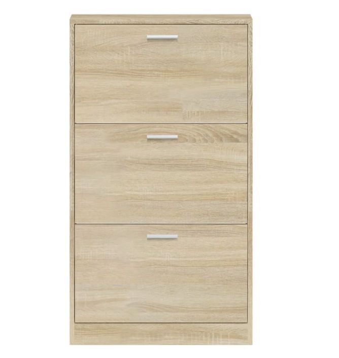 Armoire à chaussures en bois Puerto L 59 x H 108 x P 17 cm – 3 portes rabattables - Photo n°9