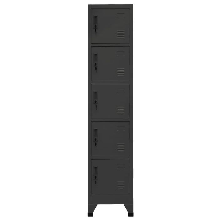 Armoire à casiers Anthracite 38x40x180 cm Acier - Photo n°2