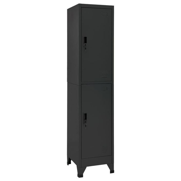 Armoire à casiers Anthracite 38x45x180 cm Acier - Photo n°1