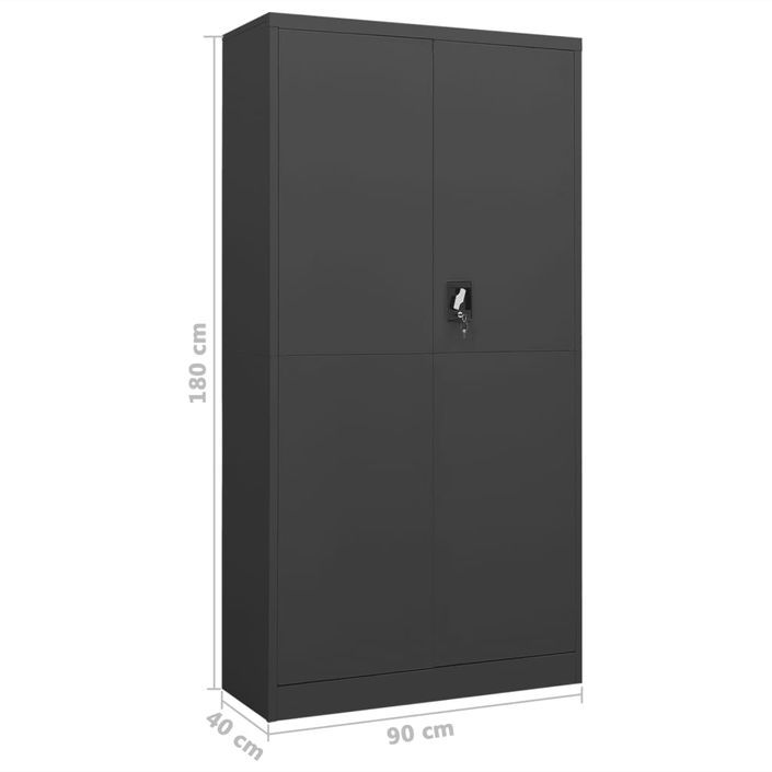 Armoire à casiers Anthracite 90x40x180 cm Acier - Photo n°8