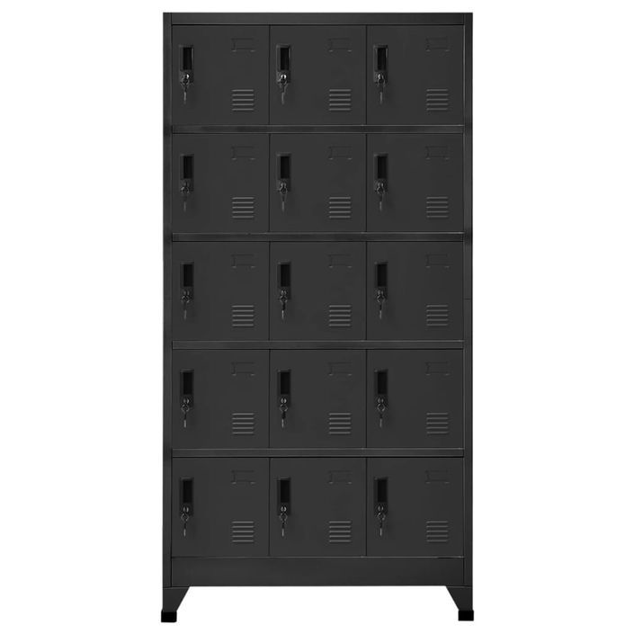 Armoire à casiers Anthracite 90x40x180 cm Acier - Photo n°2