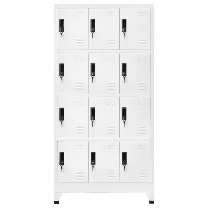 Armoire à casiers Blanc 90x45x180 cm Acier - Photo n°2