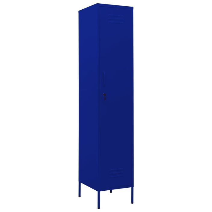 Armoire à casiers Bleu marine 35x46x180 cm Acier - Photo n°2