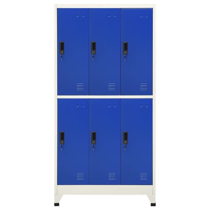 Armoire à casiers Gris et bleu 90x45x180 cm Acier 2 - Photo n°2