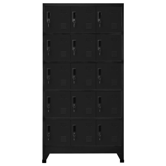 Armoire à casiers Noir 90x40x180 cm Acier - Photo n°2