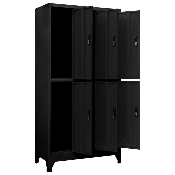 Armoire à casiers Noir 90x45x180 cm Acier - Photo n°5