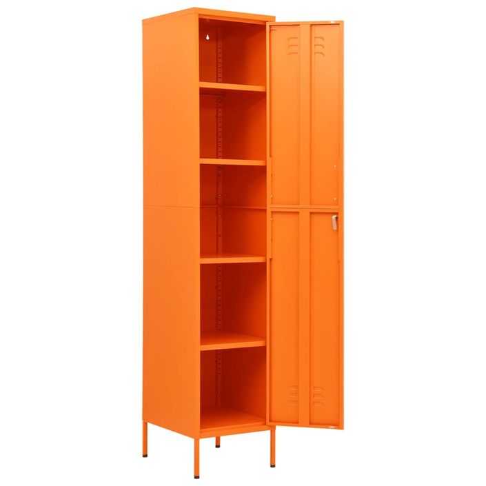 Armoire à casiers Orange 35x46x180 cm Acier - Photo n°6