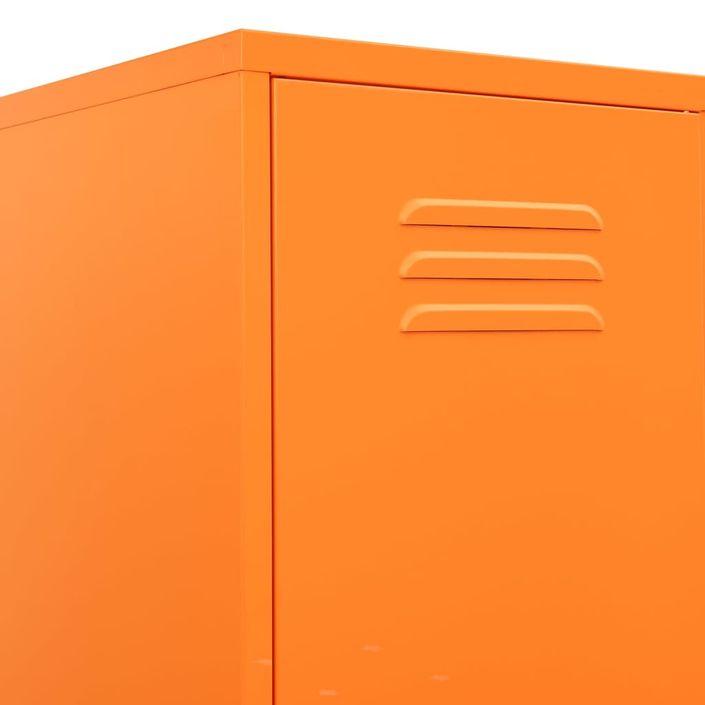 Armoire à casiers Orange 35x46x180 cm Acier - Photo n°7