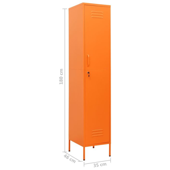 Armoire à casiers Orange 35x46x180 cm Acier - Photo n°9