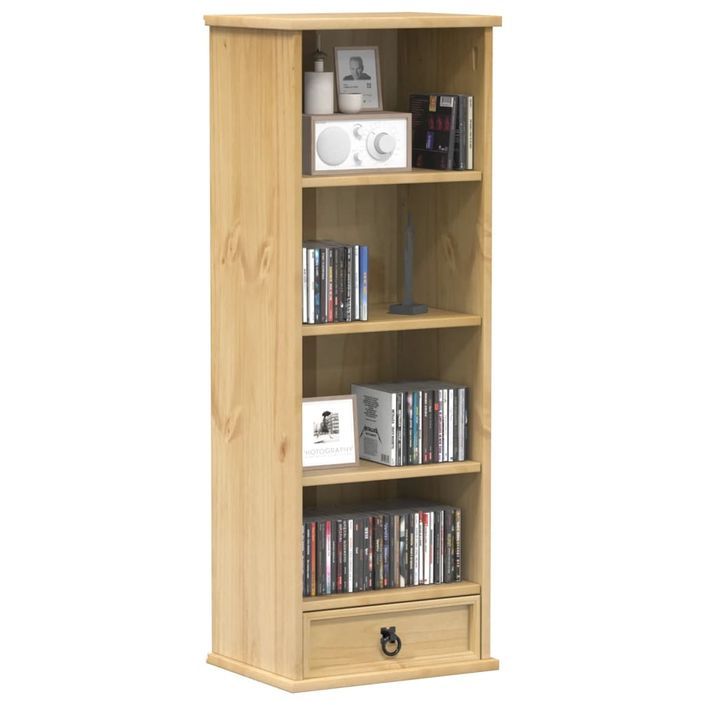 Armoire à CD Corona 40x30x110 cm bois de pin massif - Photo n°1